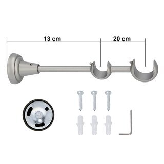 Sento 25/19mm Gardinenstange Vorhangstange Metall Wandmontage Satin Matt 180 cm Avanti