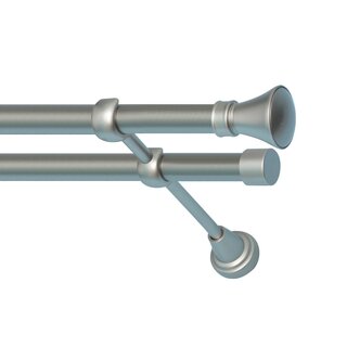 25/19mm Metall Gardinenstange Vorhangstange 2-lufig Satin Matt Classic PRYMA 140 cm