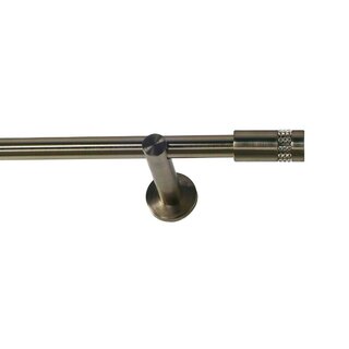 19mm Metall Gardinenstange Vorhangstange 1-l�ufig Edelstahl Optik Modern DOLA 280 cm