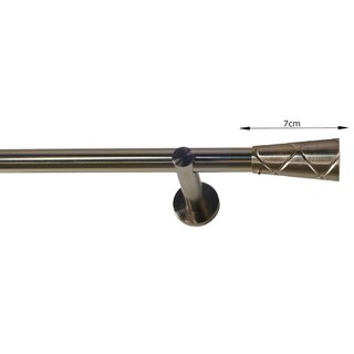 19mm Metall Gardinenstange Vorhangstange 1-läufig Edelstahl Optik Modern NEL 280 cm
