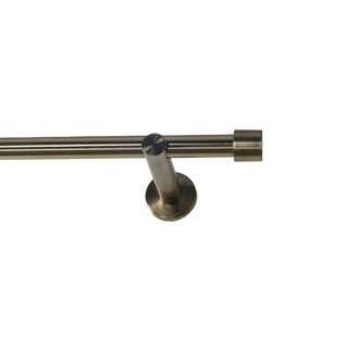 19mm Metall Gardinenstange Vorhangstange 1-lufig Edelstahl Optik Modern ZOYA 280 cm