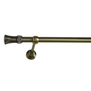 19mm Metall Gardinenstange Vorhangstange 1-lufig Messing Antik Classic Dana 140 cm