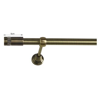 19mm Metall Gardinenstange Vorhangstange 1-lufig Messing Antik Classic Dola 320 cm