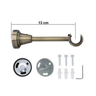 Sento 19mm Gardinenstange Vorhangstange Metall Wandmontage Messing Antik 160 cm Pryma