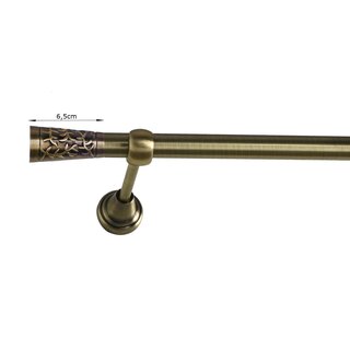 19mm Metall Gardinenstange Vorhangstange 1-lufig Messing Antik Classic Laky 420 cm