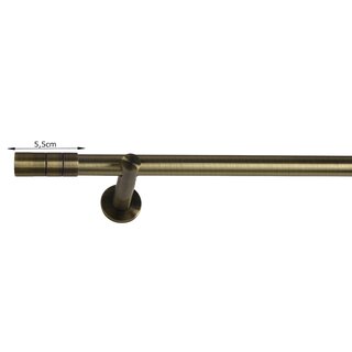 19mm Metall Gardinenstange Vorhangstange 1-läufig Messing Antik Modern Gaja 360 cm