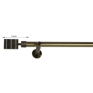 19mm Metall Gardinenstange Vorhangstange 1-läufig Messing Antik Modern Kama 140 cm
