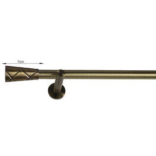 19mm Metall Gardinenstange Vorhangstange 1-läufig Messing Antik Modern Nel 120 cm
