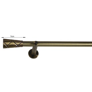 19mm Metall Gardinenstange Vorhangstange 1-lufig Messing Antik Modern Nel 420 cm