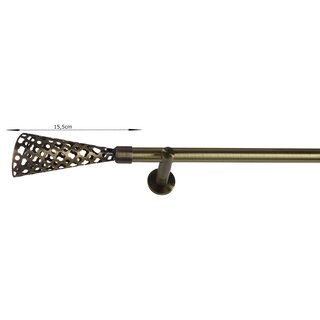 19mm Metall Gardinenstange Vorhangstange 1-lufig Messing Antik Modern Saul 120 cm