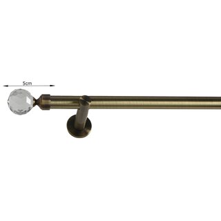 19mm Metall Gardinenstange Vorhangstange 1-läufig Messing Antik Modern Tela 120 cm