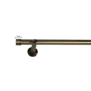 19mm Metall Gardinenstange Vorhangstange 1-lufig Messing Antik Modern Zoya 140 cm
