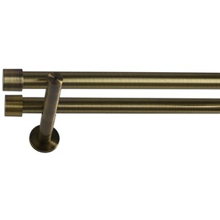 19/19mm Metall Gardinenstange Vorhangstange 2-läufig Messing Antik Modern