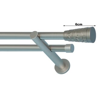 19/19mm Metall Gardinenstange Vorhangstange 2-lufig Satin Matt Modern LAKY 160 cm