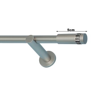 19mm Metall Gardinenstange Vorhangstange 1-lufig Satin Matt Modern DOLA 240 cm