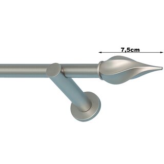 19mm Metall Gardinenstange Vorhangstange 1-lufig Satin Matt Modern TWISTO 600 cm
