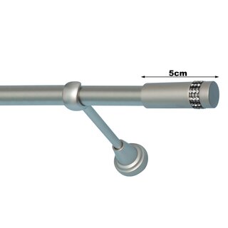 19mm Metall Gardinenstange Vorhangstange 1-lufig Satin Matt Classic DOLA 420 cm