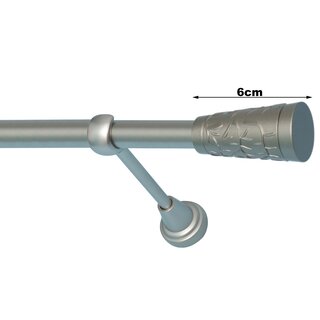 19mm Metall Gardinenstange Vorhangstange 1-lufig Satin Matt Classic LAKY 480 cm