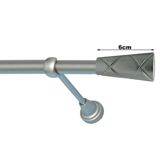 19mm Metall Gardinenstange Vorhangstange 1-lufig Satin Matt Classic NEL 320 cm