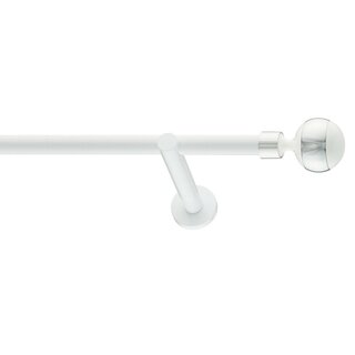 19mm Metall Gardinenstange Vorhangstange 1-lufig Wei Glanz Modern BIG BALL 400 cm (2x200cm)