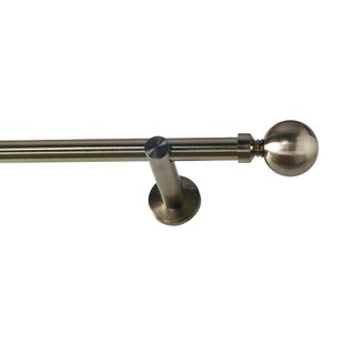 19mm Metall Gardinenstange Vorhangstange 1-lufig Edelstahl Optik Modern DAFNE 360 cm