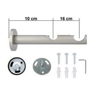 Sento 25mm Metall Zubeh�r f�r Gardinenstangen Vorhangstangen Satin Matt � 25/19 mm Wandhalter Modern
