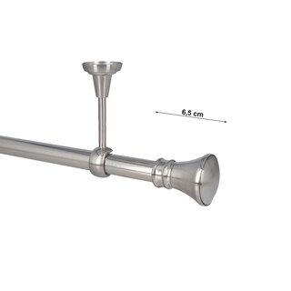 Sento Gardinenstange Vorhangstange 25mm 1-lufig Deckenmontage Edelstahl Optik 200 cm PRYMA
