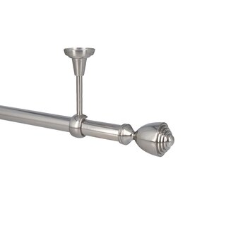 Sento Gardinenstange Vorhangstange 25mm 1-lufig Deckenmontage Edelstahl Optik 320 cm AVANTI