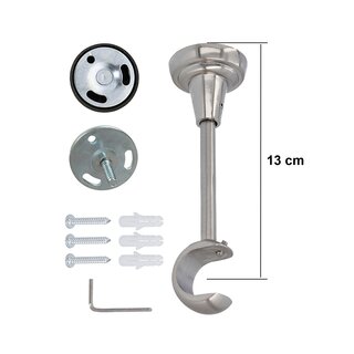 Sento Gardinenstange Vorhangstange 25mm 1-lufig Deckenmontage Edelstahl Optik 420 cm ALBANA