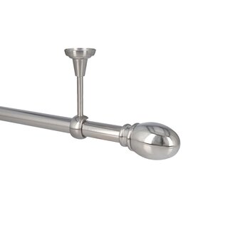 Sento Gardinenstange Vorhangstange 25mm 1-lufig Deckenmontage Edelstahl Optik 420 cm TULIA