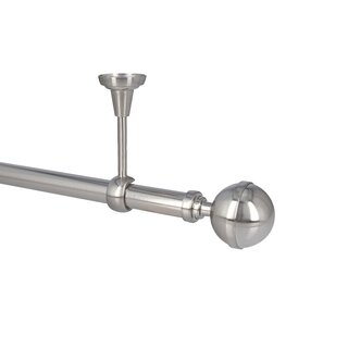 Sento Gardinenstange Vorhangstange 25mm 1-lufig Deckenmontage Edelstahl Optik 480 cm BONA