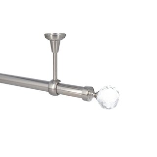 Sento Gardinenstange Vorhangstange 25mm 1-lufig Deckenmontage Edelstahl Optik 480 cm CARLA
