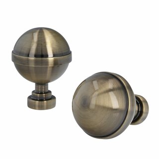 Sento 25/19mm Gardinenstange Vorhangstange 2-lufig Deckenmontage Messing Antik 140 cm BONA