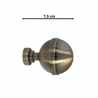 Sento 25/19mm Gardinenstange Vorhangstange 2-lufig Deckenmontage Messing Antik 140 cm BONA