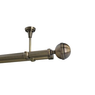 Sento 25/19mm Gardinenstange Vorhangstange Metall Deckenmontage Messing Antik 140 cm Bona