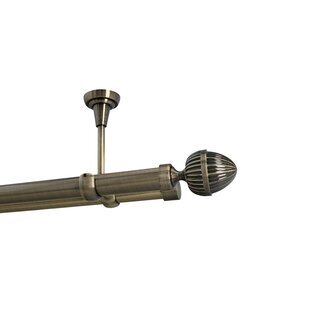 Sento 25/19mm Gardinenstange Vorhangstange Metall Deckenmontage Messing Antik 140 cm Donata