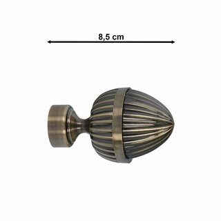 Sento 25/19mm Gardinenstange Vorhangstange 2-lufig Deckenmontage Messing Antik 160 cm DONATA