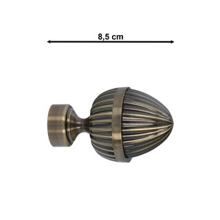 Sento 25/19mm Gardinenstange Vorhangstange Metall Deckenmontage Messing Antik 160 cm Donata