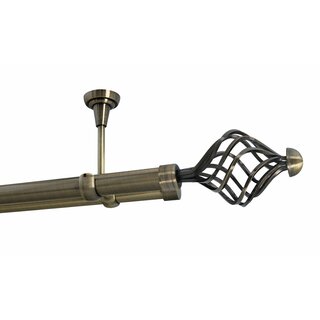 Sento 25/19mm Gardinenstange Vorhangstange 2-lufig Deckenmontage Messing Antik 160 cm GRACJA