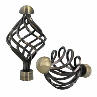 Sento 25/19mm Gardinenstange Vorhangstange 2-lufig Deckenmontage Messing Antik 160 cm GRACJA