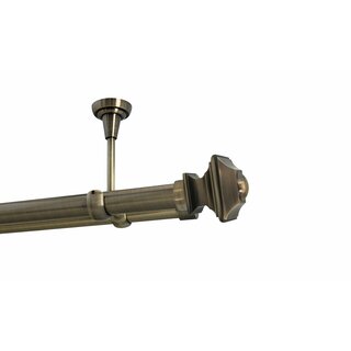 Sento 25/19mm Gardinenstange Vorhangstange 2-lufig Deckenmontage Messing Antik 200 cm BAROCCO