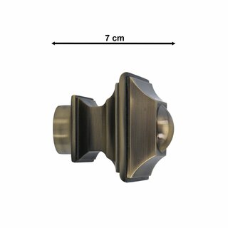 Sento 25/19mm Gardinenstange Vorhangstange 2-lufig Deckenmontage Messing Antik 200 cm BAROCCO