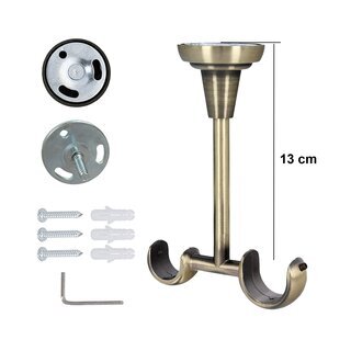 Sento 25/19mm Gardinenstange Vorhangstange Metall Deckenmontage Messing Antik 280 cm Ilusion