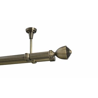 Sento 25/19mm Gardinenstange Vorhangstange 2-lufig Deckenmontage Messing Antik 360 cm AVANTI