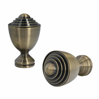 Sento 25/19mm Gardinenstange Vorhangstange 2-lufig Deckenmontage Messing Antik 360 cm AVANTI