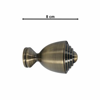 Sento 25/19mm Gardinenstange Vorhangstange 2-lufig Deckenmontage Messing Antik 360 cm AVANTI