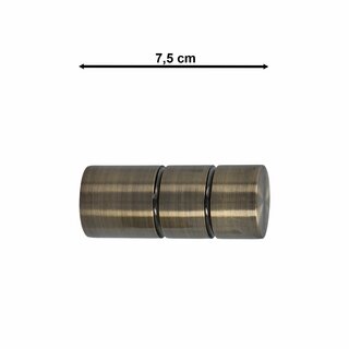 Sento 25/19mm Gardinenstange Vorhangstange 2-lufig Deckenmontage Messing Antik 420 cm ILUSION