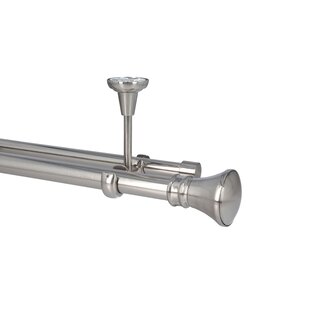 Sento Gardinenstange Vorhangstange 25/19mm 2-lufig Deckenmontage Edelstahl Optik 120 cm PRYMA