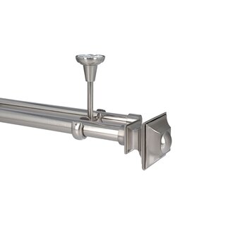 Sento Gardinenstange Vorhangstange 25/19mm 2-lufig Deckenmontage Edelstahl Optik 140 cm BAROCCO