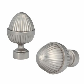 Sento Metall Zubehr fr  19 mm Gardinenstangen in Chrom Matt  19mm 2x Endstcke Donata